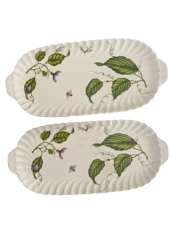 Godinger Other - Set Of 2 Godinger & Co. Jardin. Large Sandwich Trays / oval serving platters
